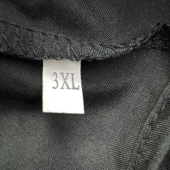 Black Dress Solid Sleeveless Size 3X Lightweight Tiered Side Zipper - Picture 3 of 8